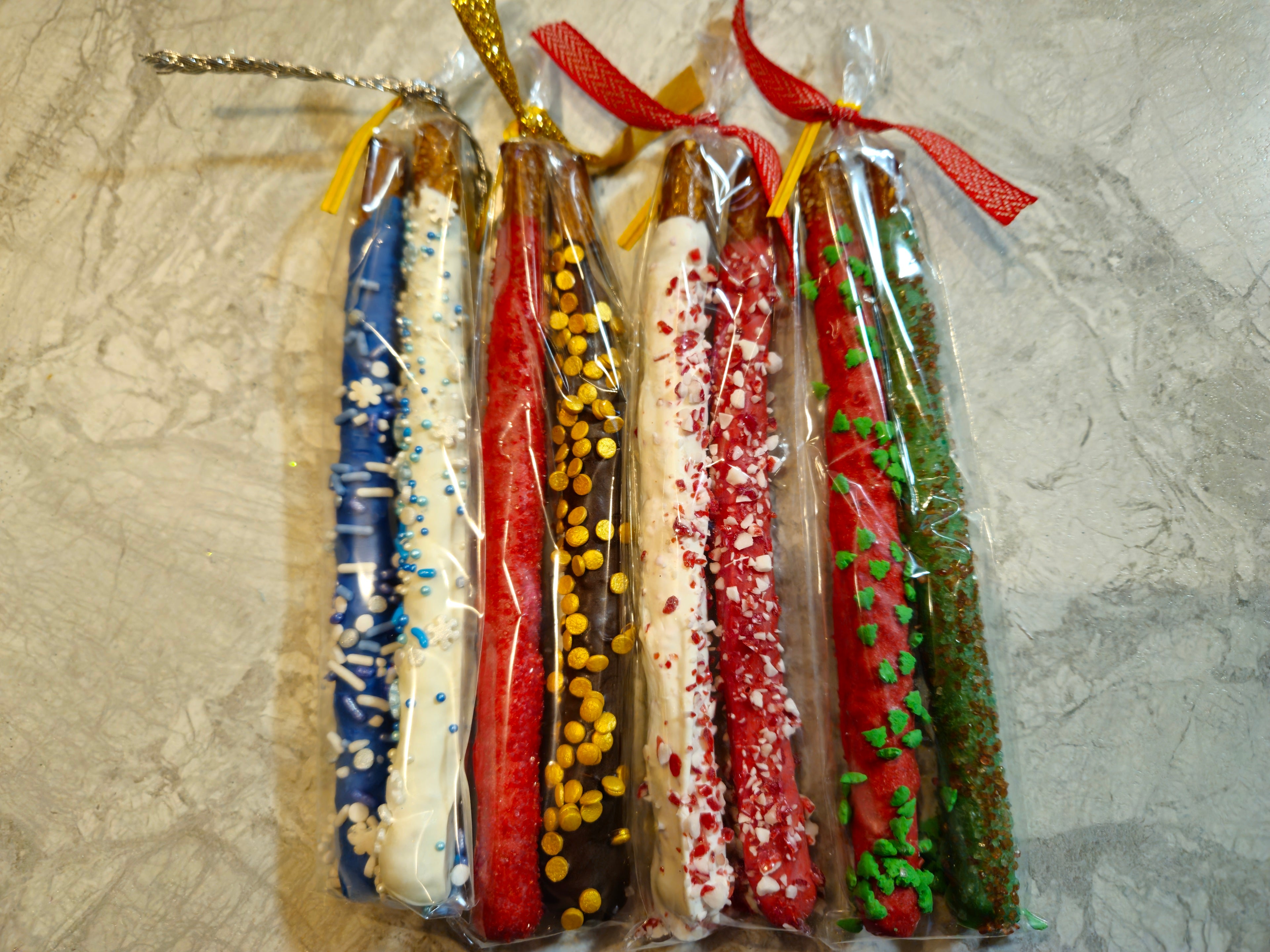 Caramel Wrapped & Almond Bark Pretzel Rods – Sweet Harvest Popcorn Shoppe